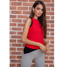 Женская майка кэжуал, красно-черного цвета, 180R506