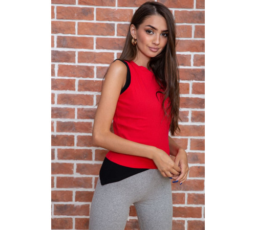 Женская майка кэжуал, красно-черного цвета, 180R506