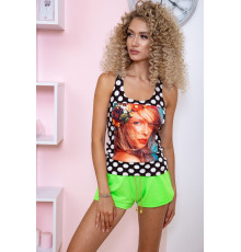 Черная женская майка в горох, с принтом, 167R231