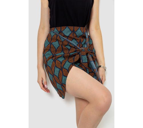 Юбка с принтом, цвет коричнево-зеленый, 244R202