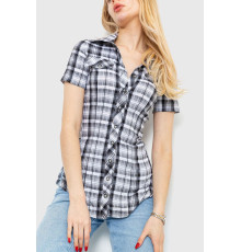 Рубашка женская в клетку, цвет черно-белый, 230R065