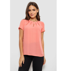 Блуза однотонна, колір персиковий, 230R112.