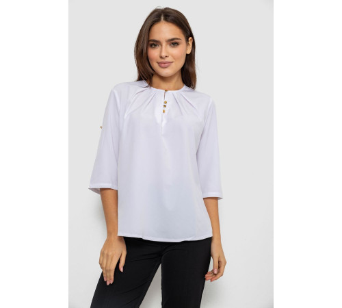 Блуза однотонная, цвет белый, 230R112-10