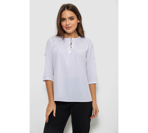 Блуза однотонная, цвет белый, 230R1121-7