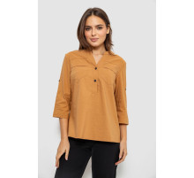 Блуза однотонная, цвет коричневый, 230R96