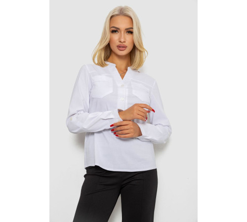 Блуза однотонная, цвет белый, 230R96-10