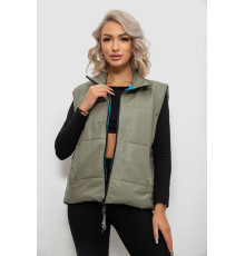Жилет женский демисезонный экокожа, цвет хаки, 257R98-1