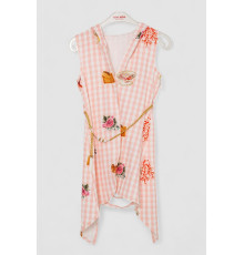 Кардиган в комплекте с лонгсливом для девочек, цвет розовый, 247R1001