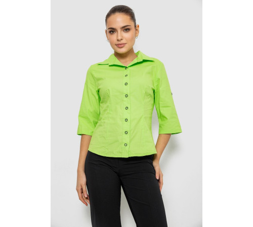 Рубашка женская однотонная, цвет салатовый, 230R068-4