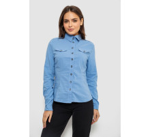 Рубашка женская однотонная, цвет голубой, 230R068-9