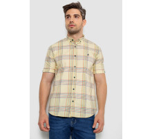 Рубашка мужская в клетку, цвет желтый, 214R244564