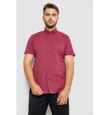 Рубашка мужская в клеточку, цвет красный, 214R4564