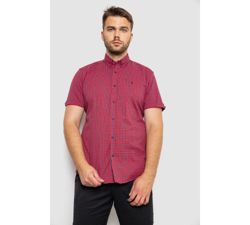Рубашка мужская в клеточку, цвет красный, 214R4564