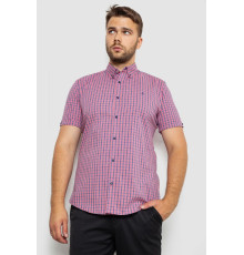 Рубашка мужская в клеточку, цвет розовый, 214R4564
