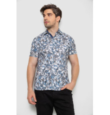 Рубашка мужская с коротким рукавом, цвет синий, 214R582