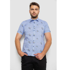 Рубашка мужская с принтом, цвет голубой, 214R6917-88