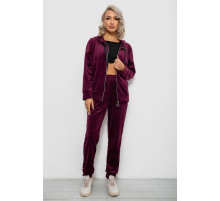 Спортивный костюм женский велюровый, цвет сливовый, 257R4119