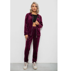 Спортивный костюм женский велюровый, цвет сливовый, 257R4119