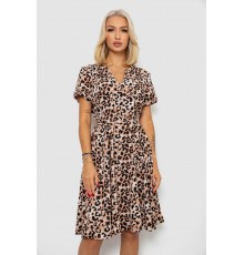Сукня софт з принтом, колір бежево-чорний, 230R0032-4