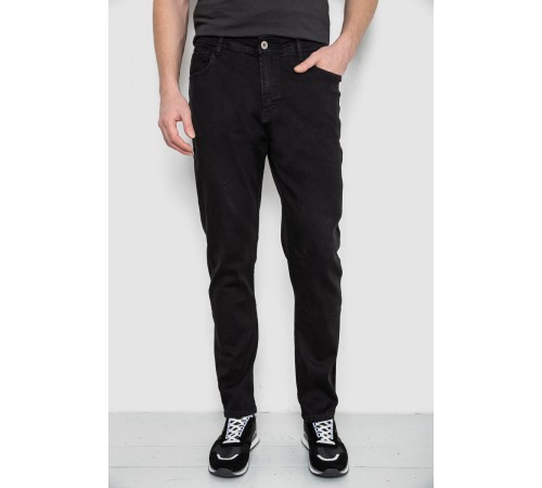 Джинси чоловічі середньої посадки, колір чорний, 244R8349