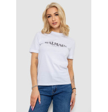 Жіноча футболка з принтом, колір білий, 238R01640