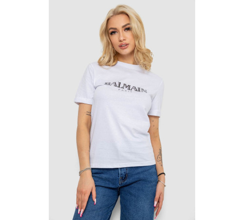 Футболка женская с принтом, цвет белый, 238R01640