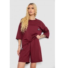 Костюм жіночий однотонний, колір бордовий, 238R116