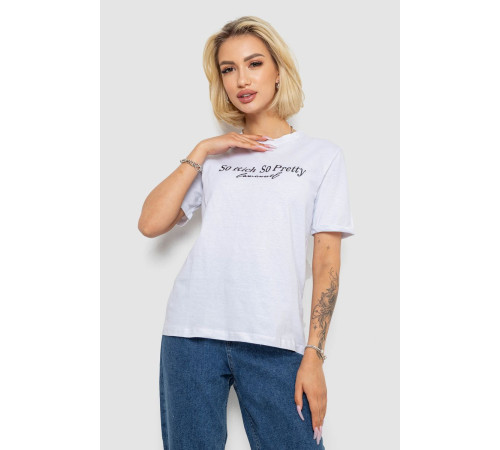 Футболка женская с принтом, цвет бело-черный, 238R57399