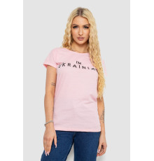 Футболка жіноча з патріотичним принтом, колір рожевий, 244R2213.