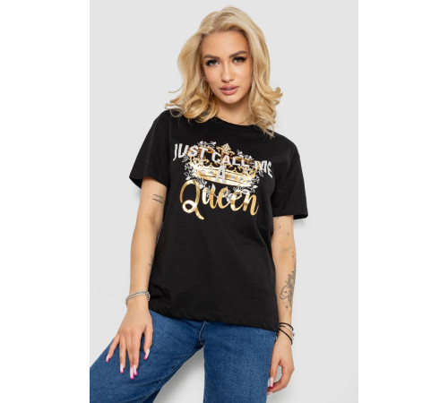 Футболка женская, цвет черный, 244R4612