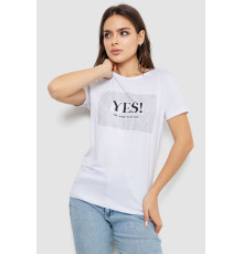 Жіноча футболка з принтом, колір білий, 244R507