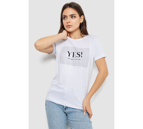 Футболка женская с принтом, цвет белый, 244R507