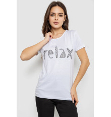Жіноча футболка з принтом, колір білий, 244R610