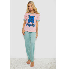 Жіноча піжама з принтом, колір рожевий, 243R30022