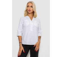 Блуза однотонная, цвет белый, 230R96-13