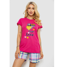 Жіноча піжама з принтом, колір малиновий, 243R3250