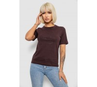 Футболка женская с принтом, цвет шоколадный, 241R139