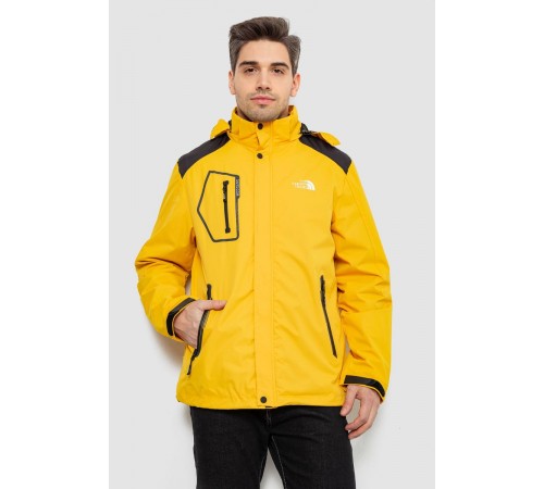 Куртка чоловіча демісезонна з капюшоном, колір жовтий, 244R-2515A