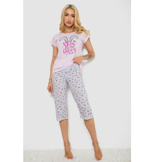Жіноча піжама з принтом, колір рожевий, 243R7078
