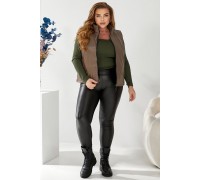 Жилет женский демисезонный экокожа, цвет коричневый, 257R65