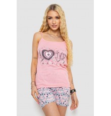 Жіноча піжама з принтом, колір рожевий, 238R3130