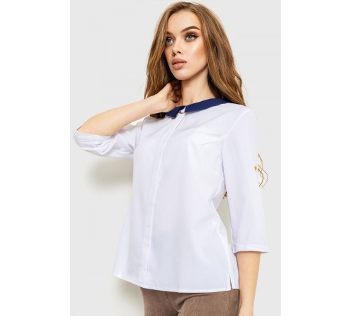 Блуза класичесская, цвет бело-синий, 230R081