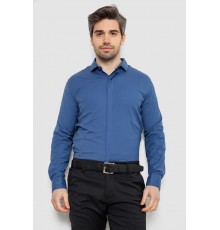 Сорочка чоловіча однотонна, колір джинс, 186R2100