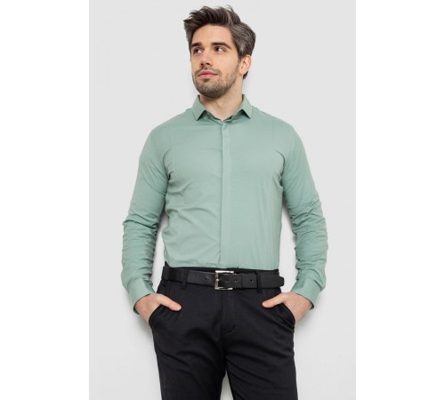 Сорочка чоловіча однотонна, колір оливковий, 186R2100