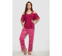 Пижама женская с принтом, цвет бордовый, 243R1600-015
