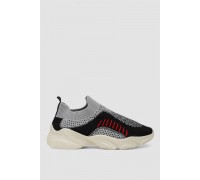 Слипоны женские текстильные, цвет черно-серый, 244R321C