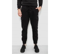 Штани чоловічі однотонні, колір чорний, 244R1693