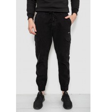 Штани чоловічі однотонні, колір чорний, 244R1693
