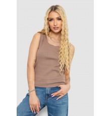 Майка жіноча в рубчик, колір темно-бежевий, 238R117