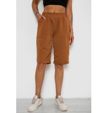 Шорти жіночі однотонні, колір коричневий, 238R119